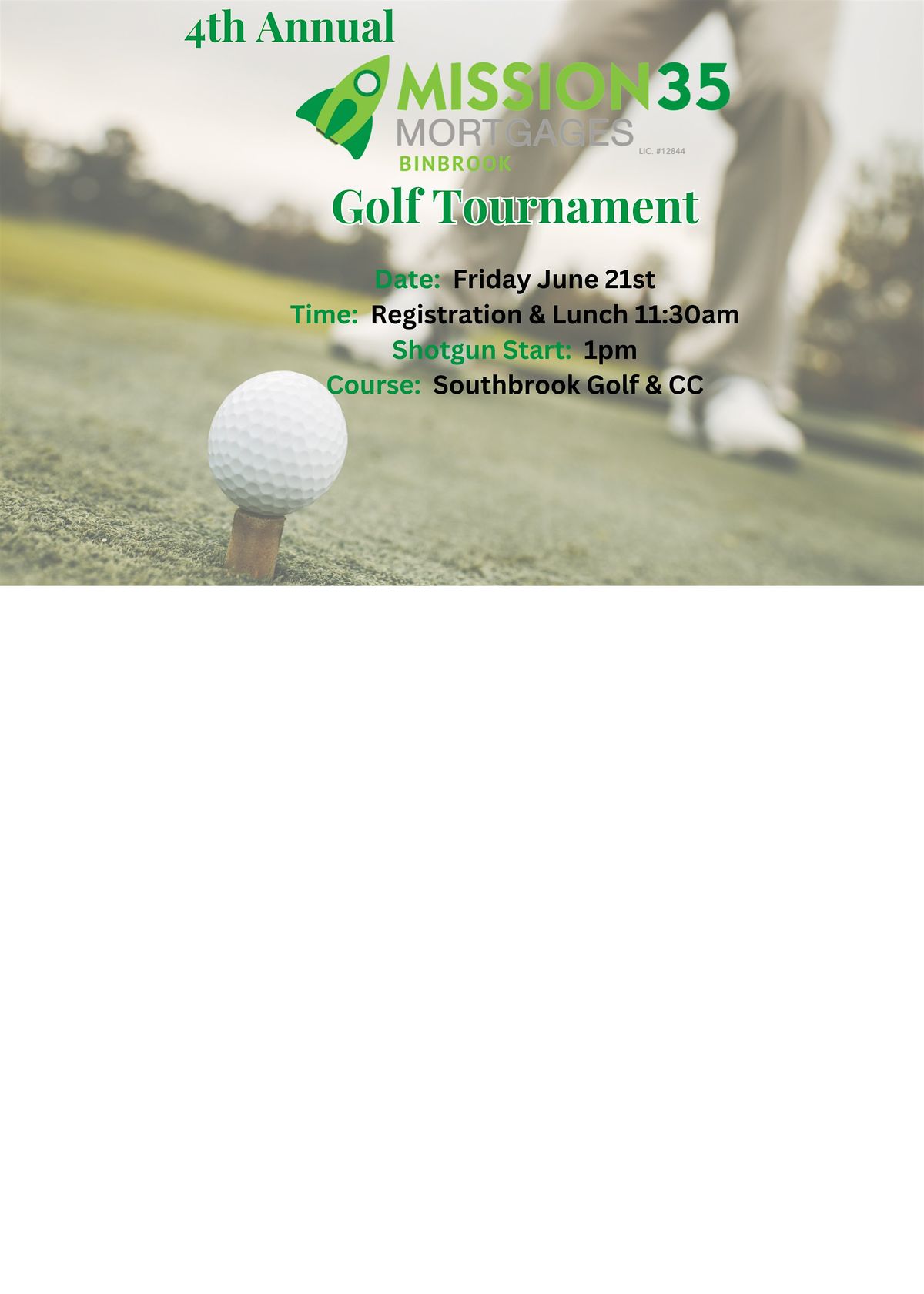 4th Annual Mission35 Binbrook Golf Tournament