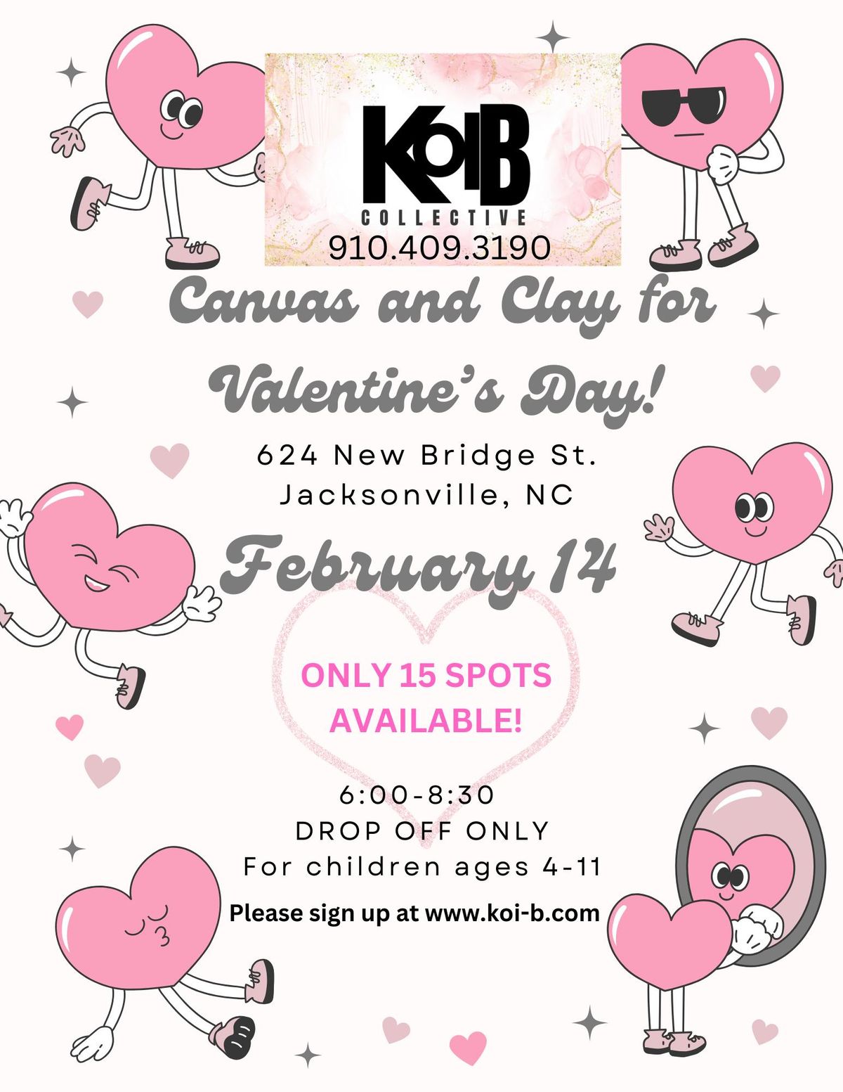 Canvases and Clay for Valentines Day