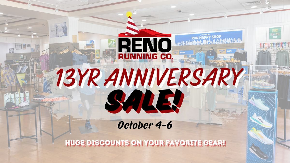 Reno Running Company 13yr Anniversary Sale