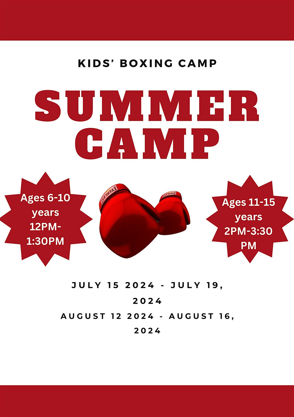 July Kids Summer Boxing Week Ages 6-10