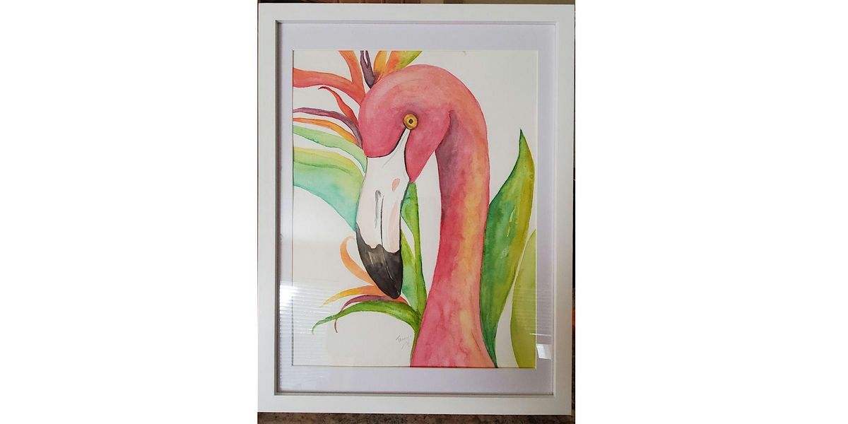 Flamingo Watercolor Paint Class