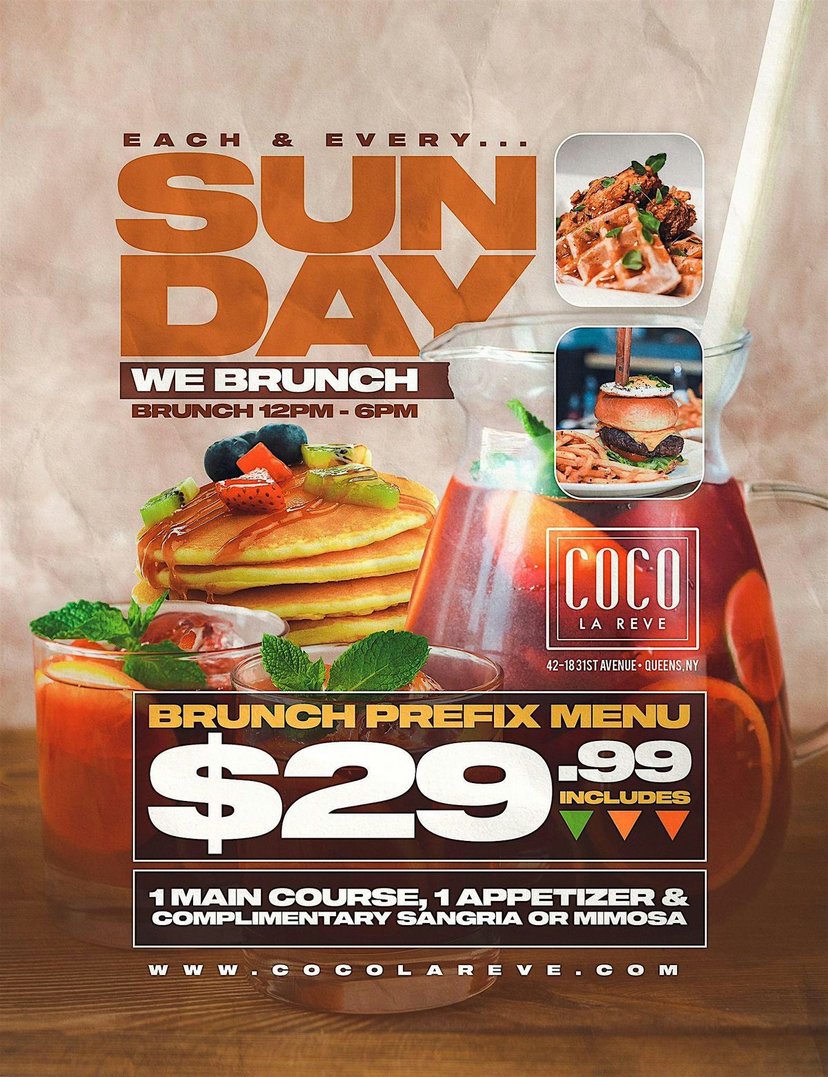 Coco Brunch and Day Party Sundays at Coco La Reve  (in #Queens)