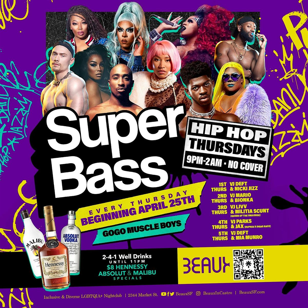Super Bass Hip Hop Thursdays Party at Beaux in Castro