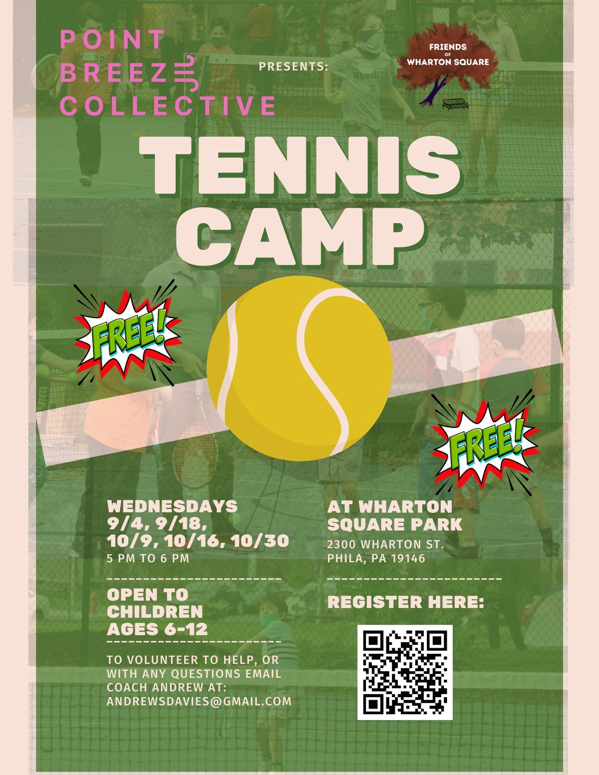 Free tennis Camp at WSP