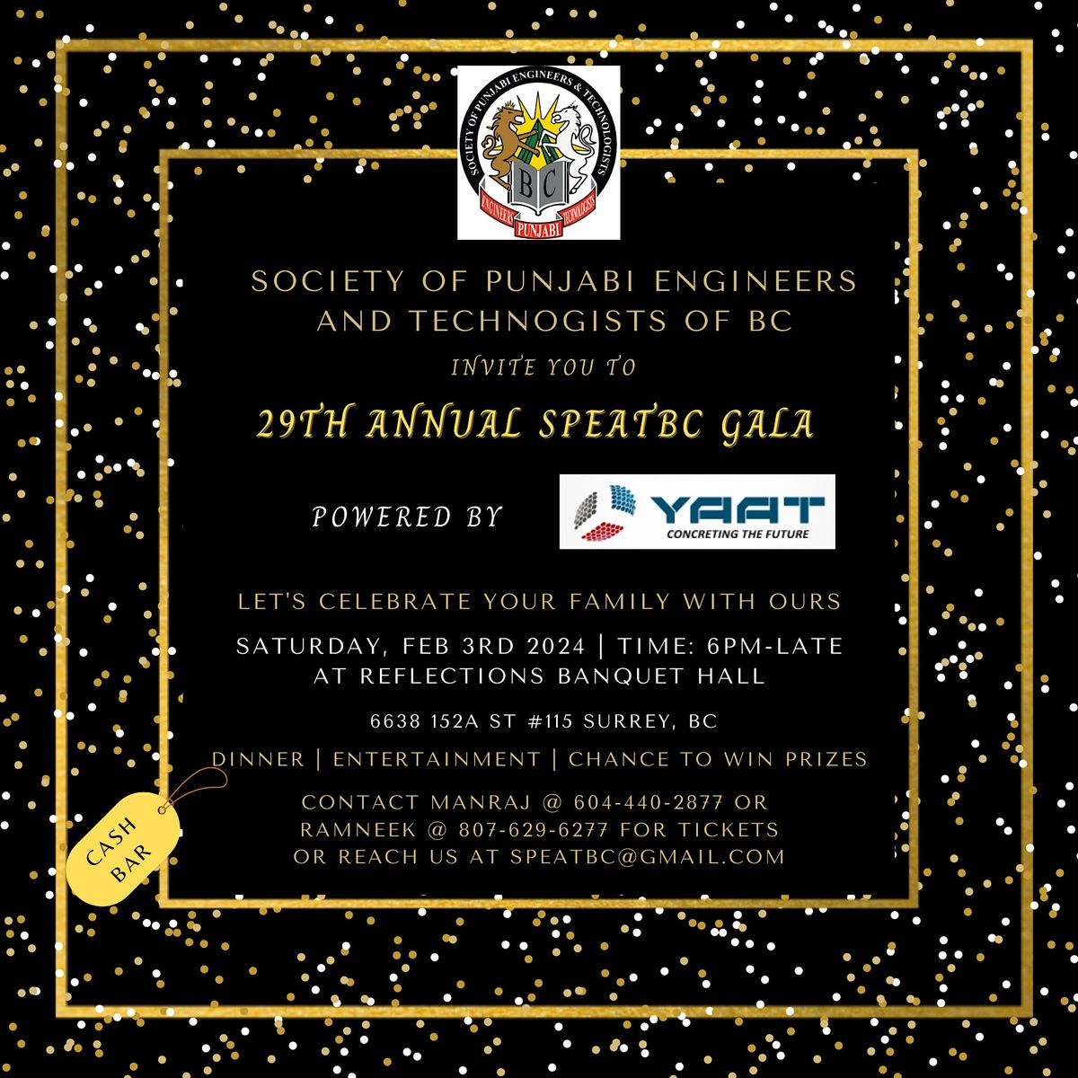 SPEATBC Annual Gala2024, Reflections Banquet & convention center, 152A Street, Surrey, BC