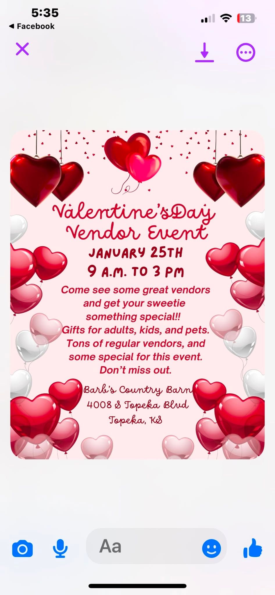 Valentines Vendor Event