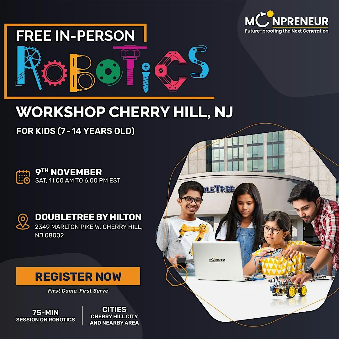 In-Person Robotics Workshop For Kids at Cherry Hill, NJ