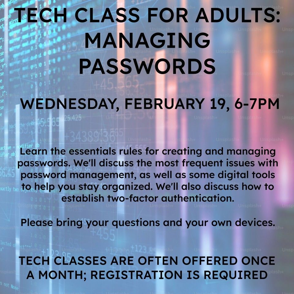 Tech Class: Managing Passwords