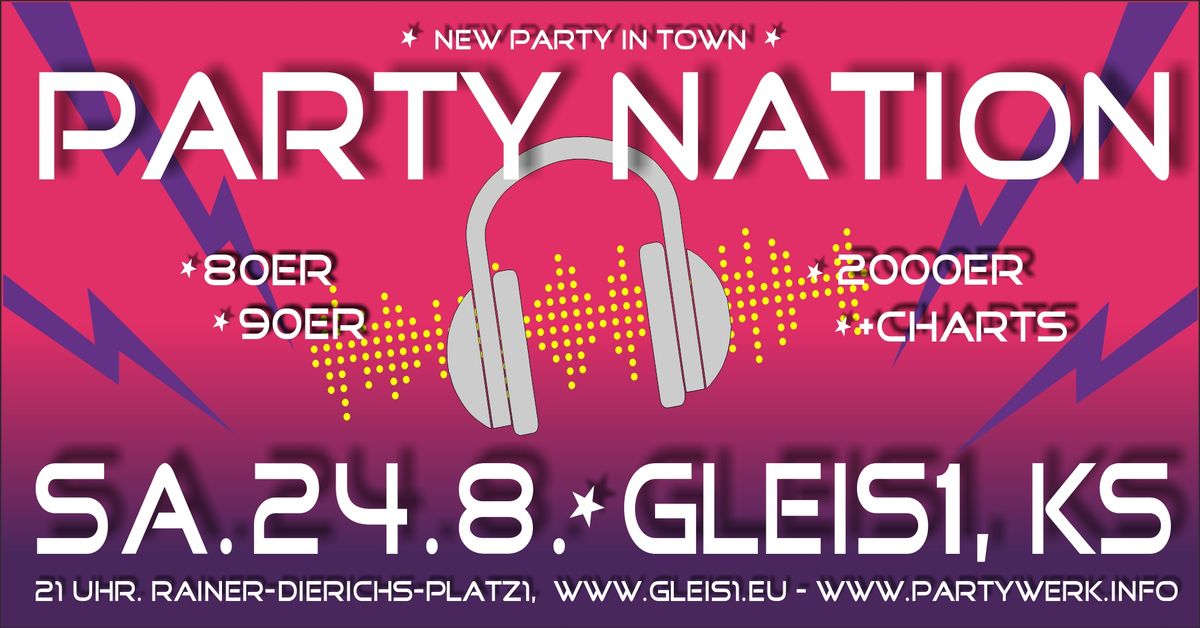 Party Nation Hits der 80er, 90er, 2000er und Charts.