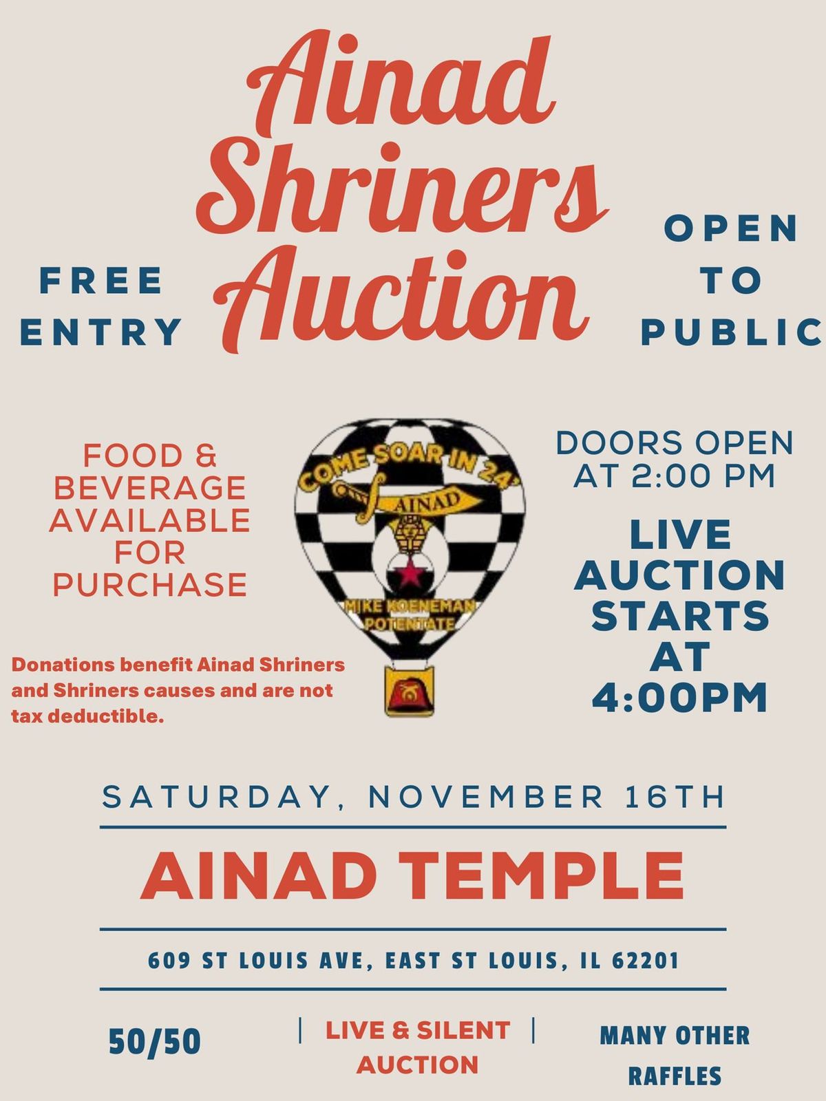 Ainad Shriners Auction