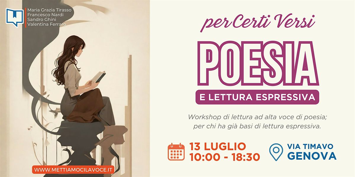 Woskhop di poesia e lettura espressiva - "Per certi Versi"