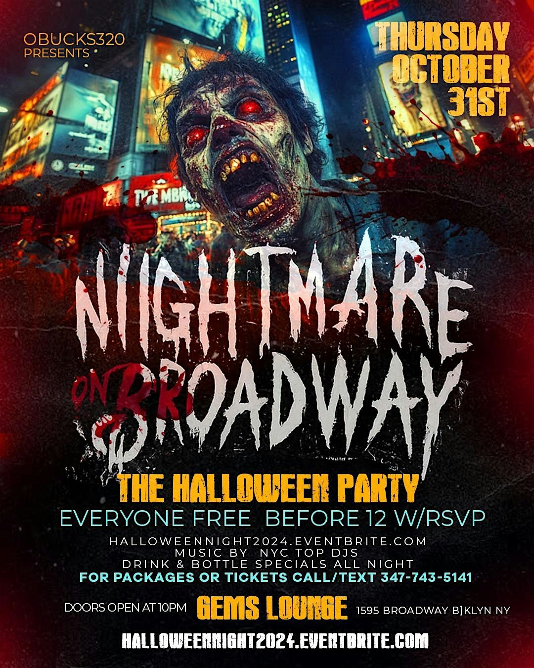 "A NIGHTMARE ON BROADWAY" HALLOWEEN PARTY