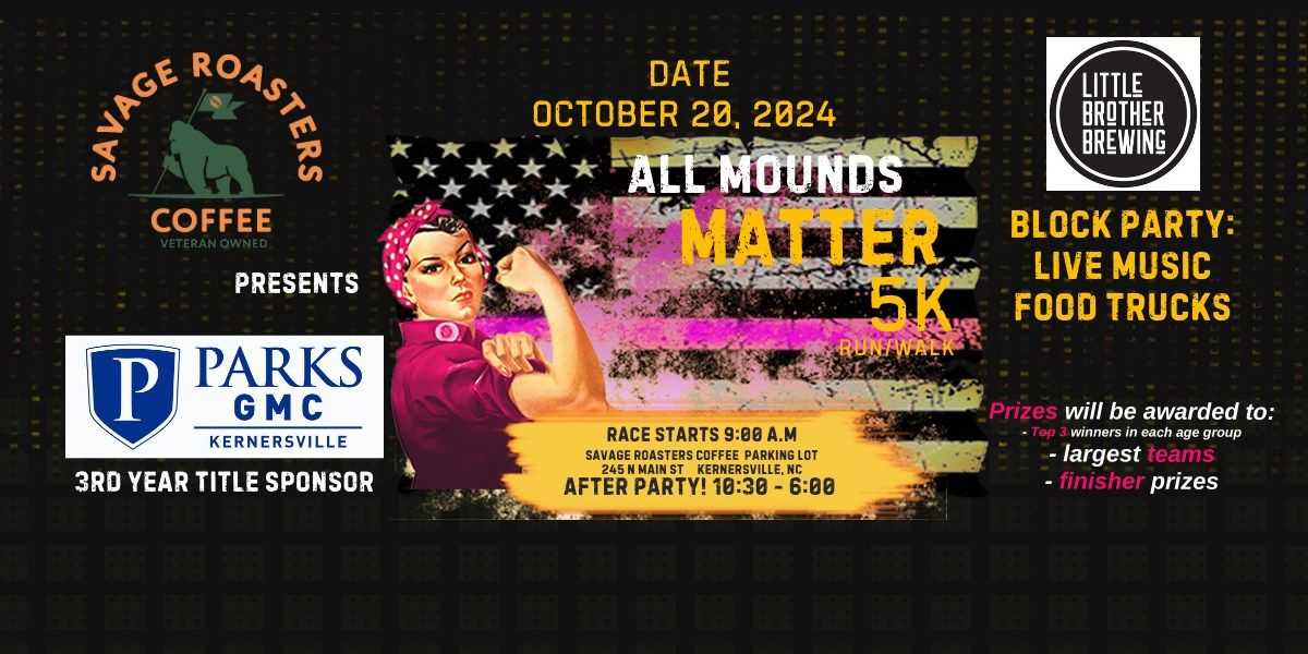 3rd Annual "ALL MOUNDS MATTER" Breast Cancer 5k Run\/Walk