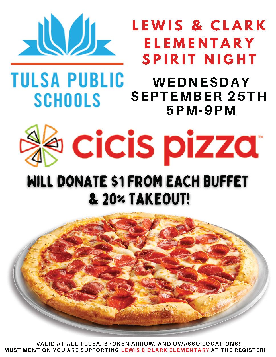 Lewis & Clark Elementary's Cicis Spirit Night