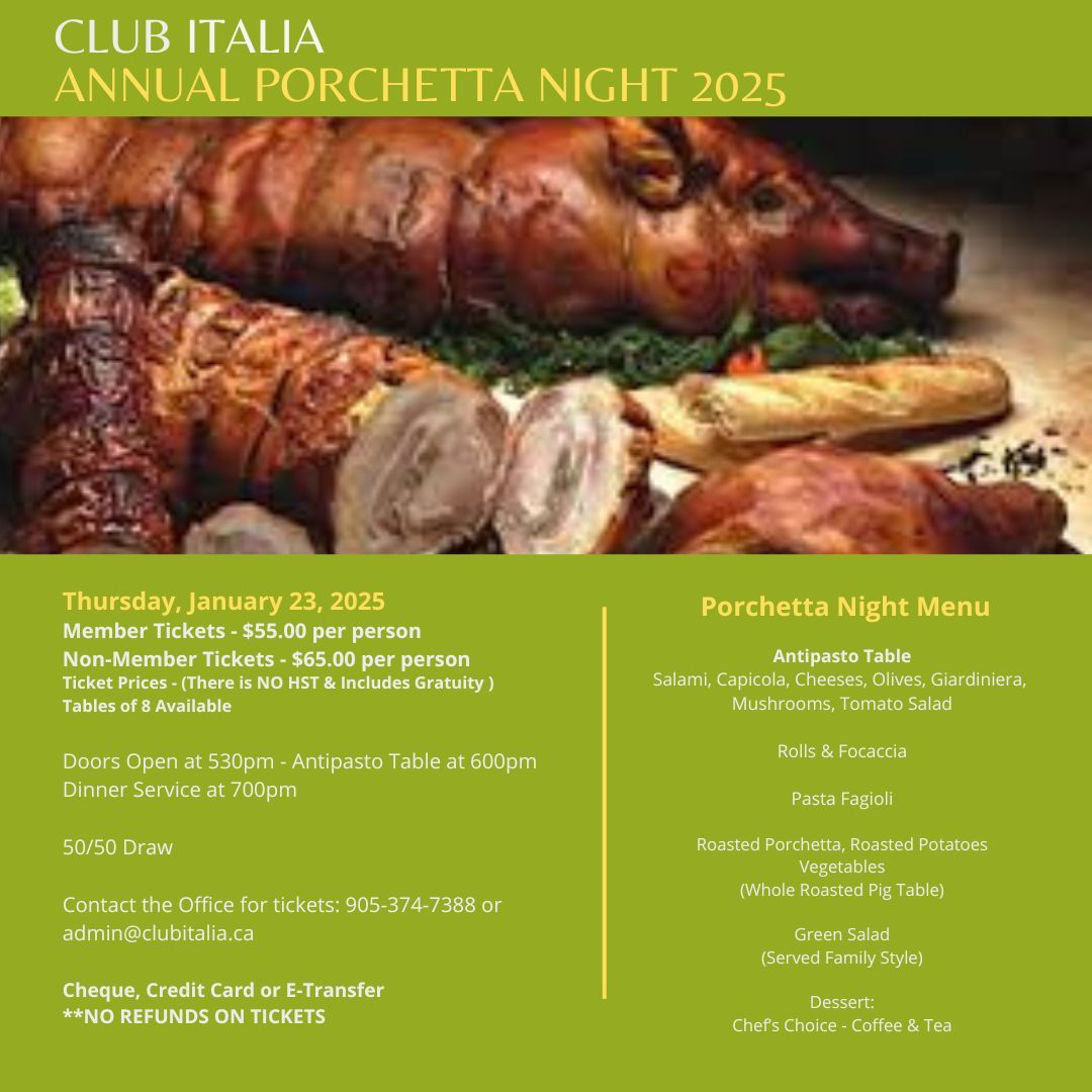 Club Italia Annual Porchetta Night