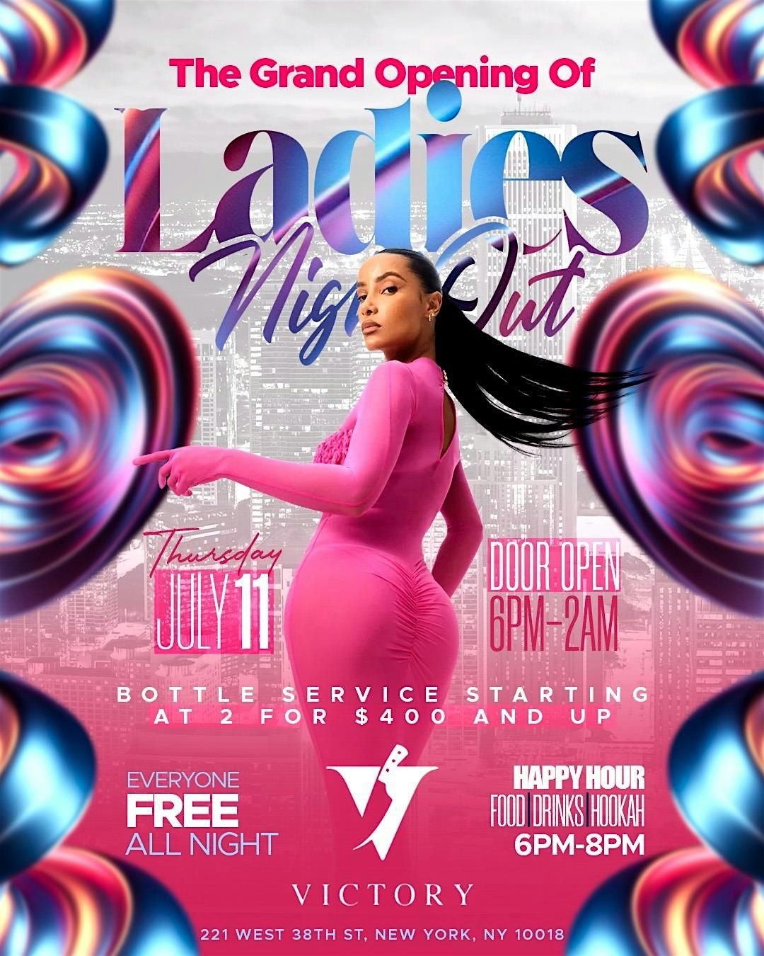 Every Thursday...Ladies Night Out  After Work 6pm-2am @Victory NYC