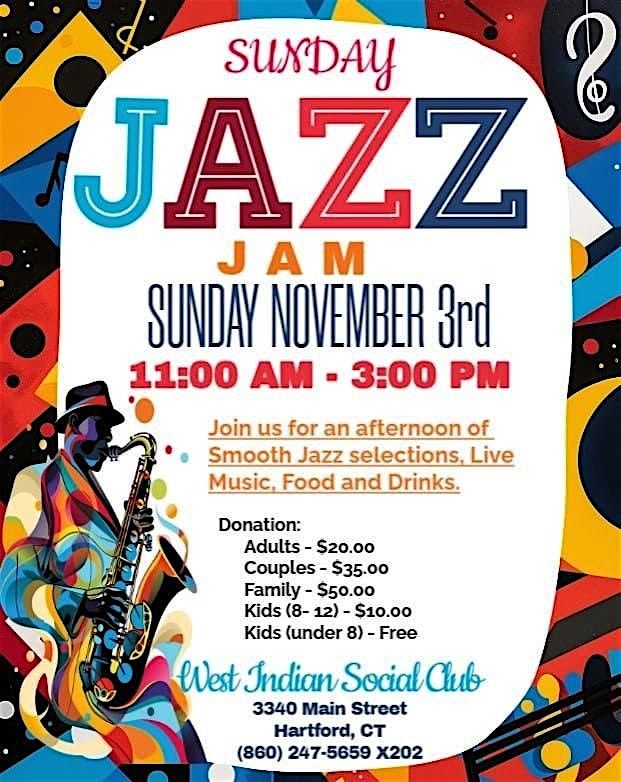 SUNDAY JAZZ JAM - Smooth Jazz Selection, Live Music, Food & Drinks