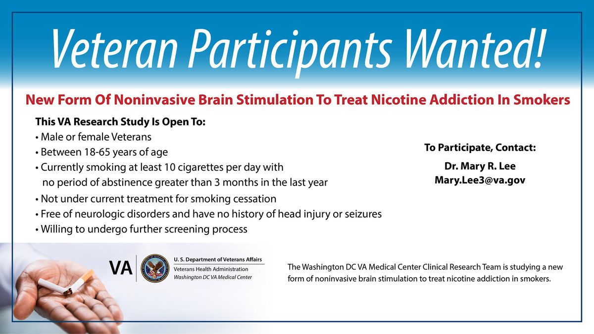 Nicotine Addiction Novel Treatment Study for Veterans