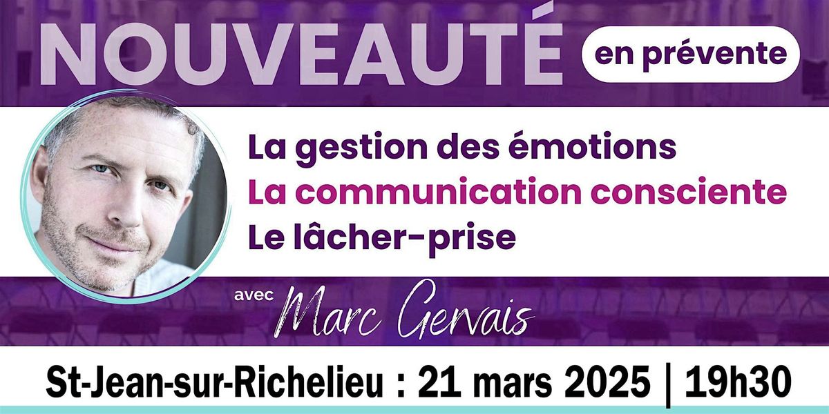 St-Jean-sur-Richelieu: Gestion des \u00e9motions, communication et l\u00e2cher-prise