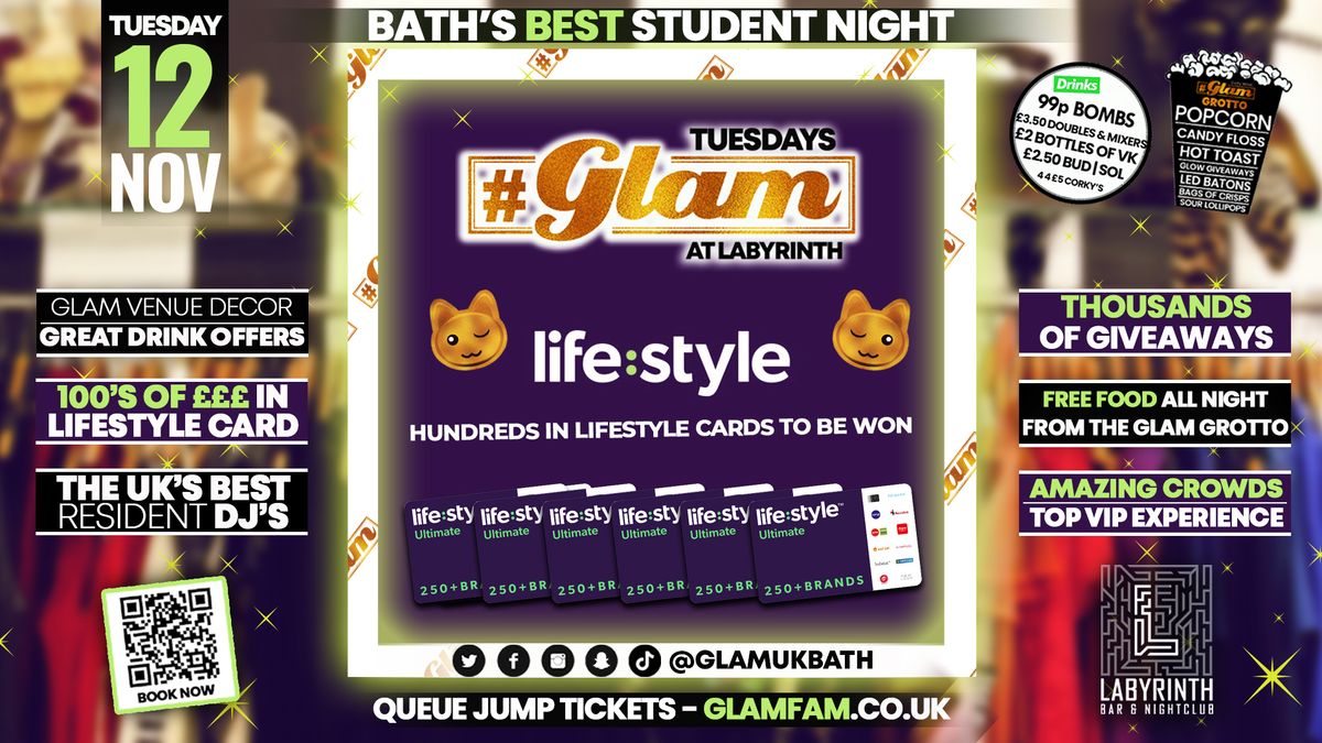 Glam - \ufeff\ud83d\ude4b\ud83c\udffd\u200d\u2642\ufe0f LIFESTYLE CARD GIVEAWAY! \ud83d\ude4b\u200d\u2640\ufe0f Bath's Best Student Night | Tuesdays at Labs \ud83d\ude3b