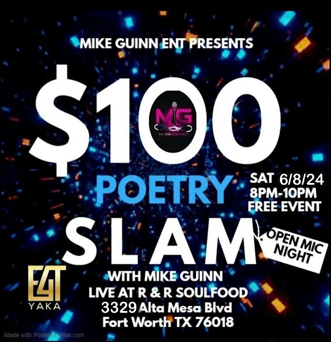 $100 Poetry Slam