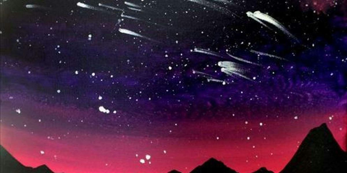 The Lights of a Meteor Shower at Night - Paint and Sip by Classpop!\u2122