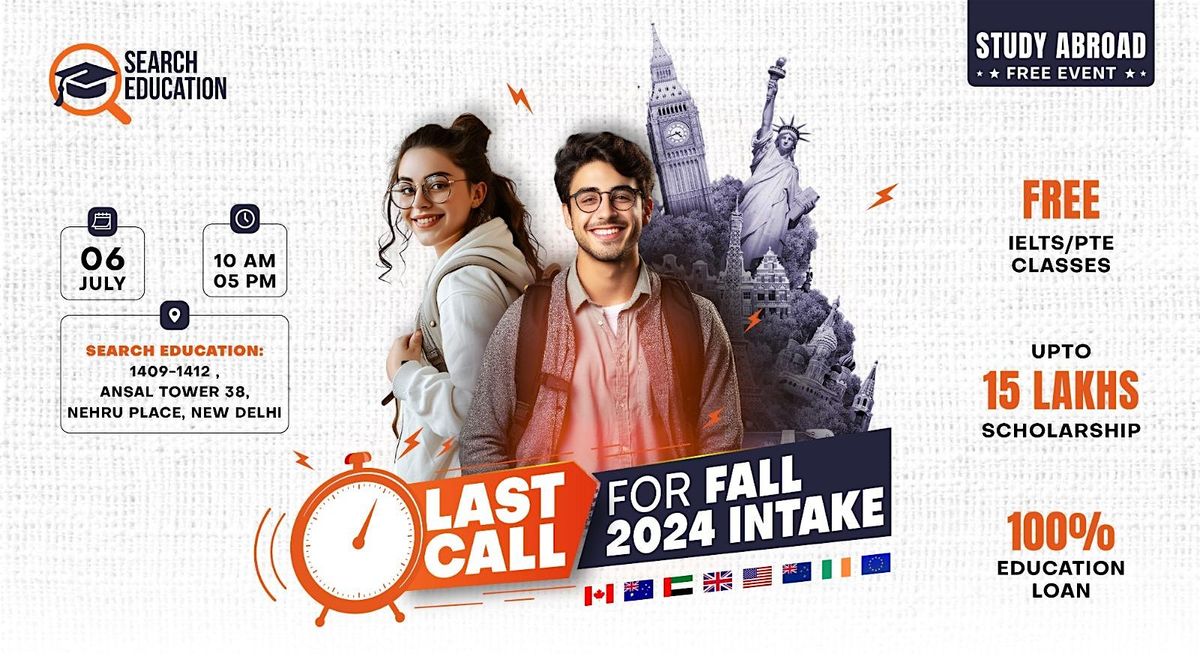 Study Abroad Event - Last Call for Fall 2024 Intake (Free Joining)