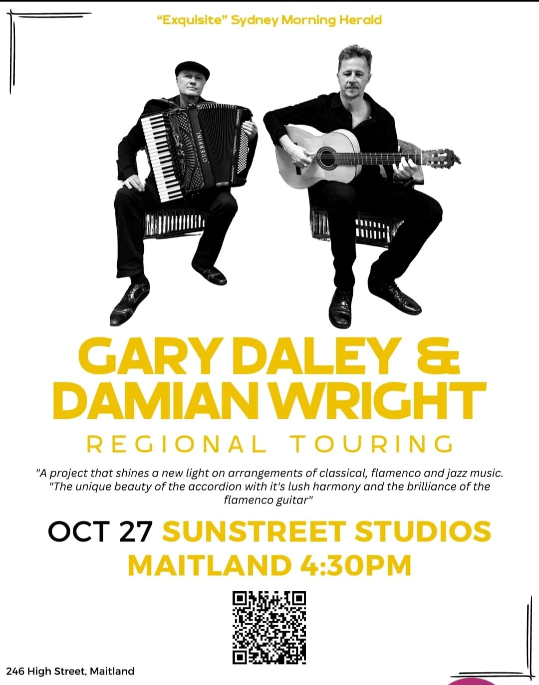 Fine Music in Maitland - GARY DALEY, piano accordion & DAMIAN WRIGHT flamenco guitar.@ Sun Street