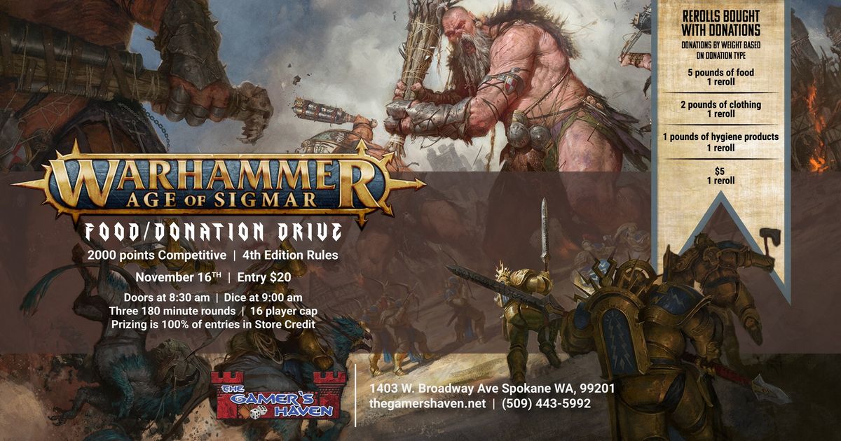 Age of Sigmar Food\/Donation Drive 