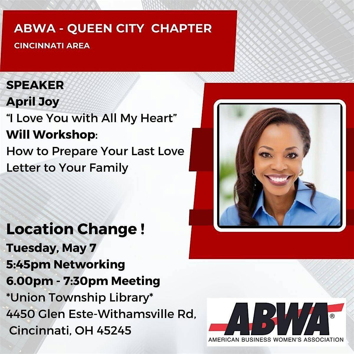 ABWA-Queen City Meeting (American Business Women's Association)