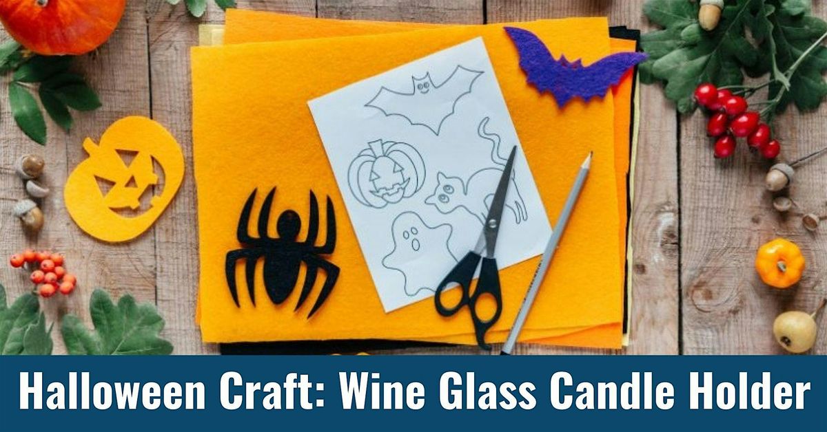 Halloween Craft: Wine Glass Candle Holder