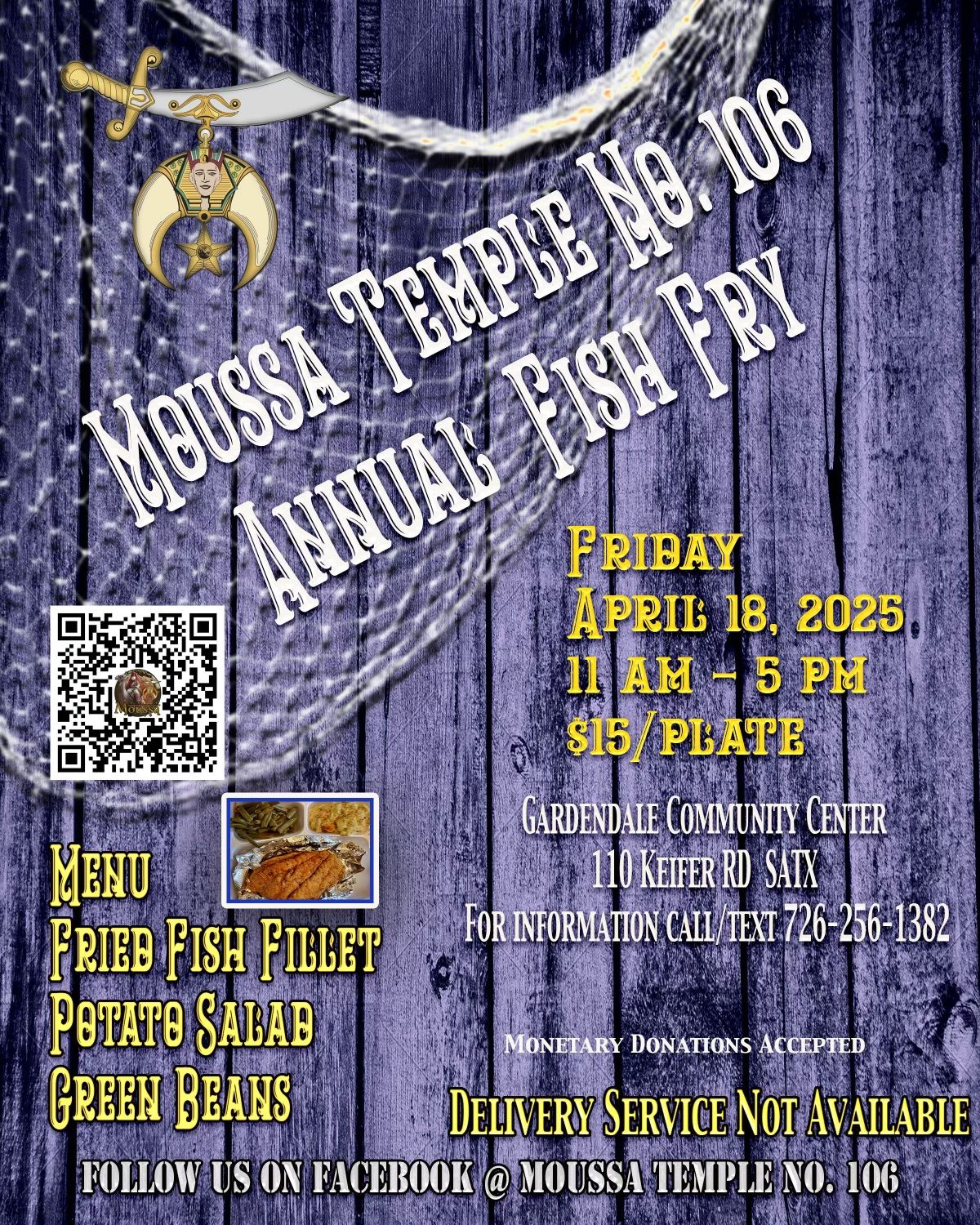 Moussa Temple #106 Annual Good Friday Fish Fry