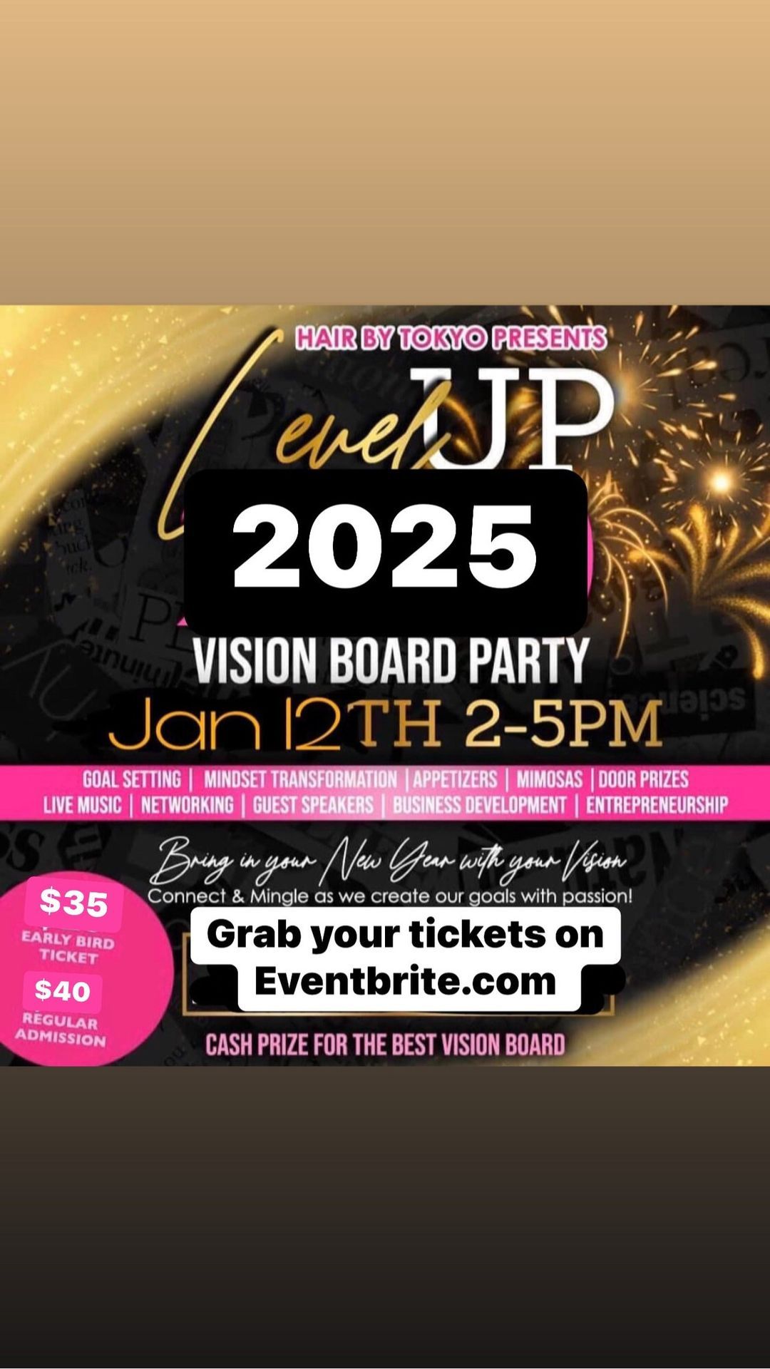 level up 2025 vision board party 