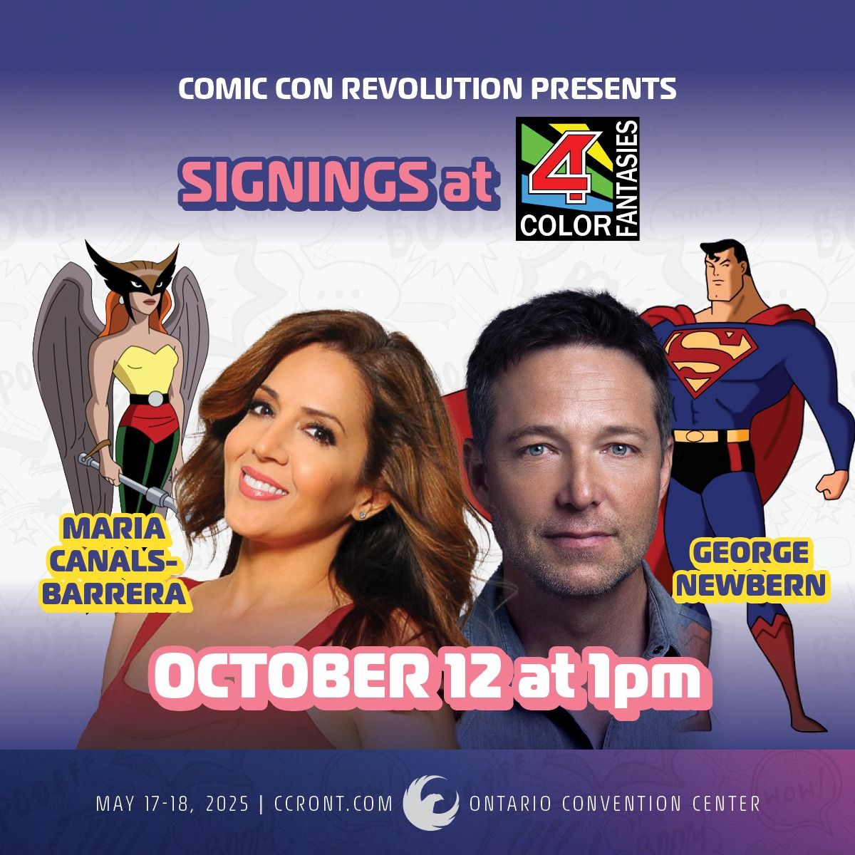 Comic Con Revolution presents voice actors Maria Canals-Barrera & George Newbern @ 4 Color Fantasies