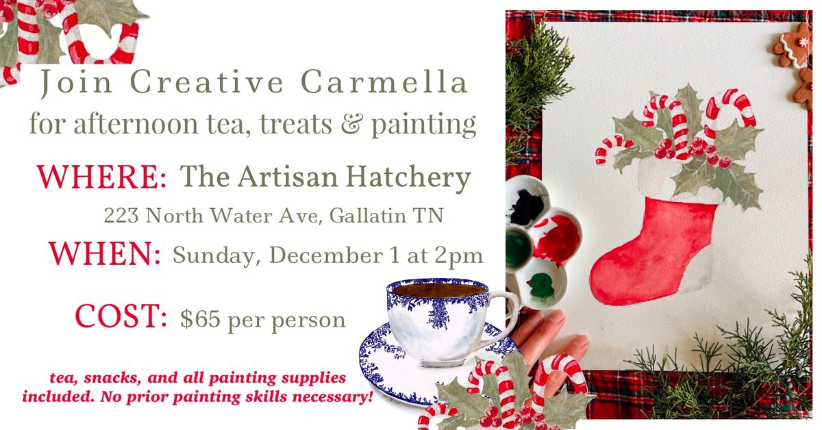 Afternoon Tea, Treats & Watercolor workshop 