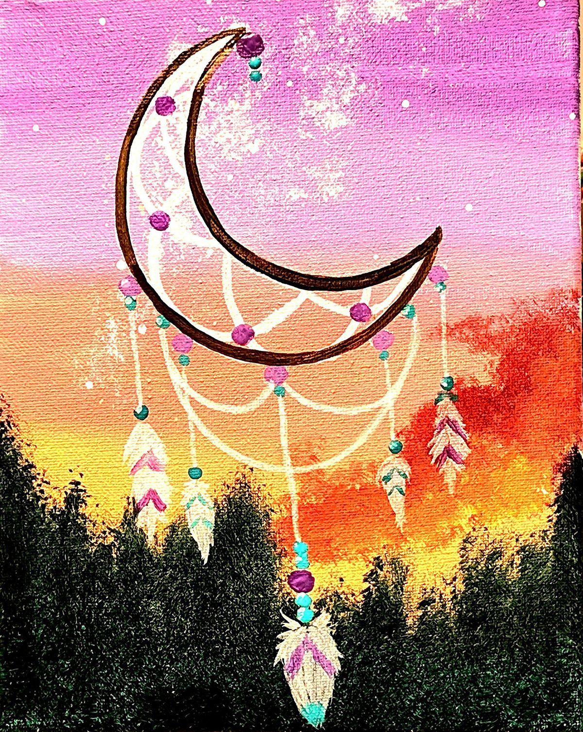 "Serene Moon Dream"-- PNW Paint Night Paint and Sip