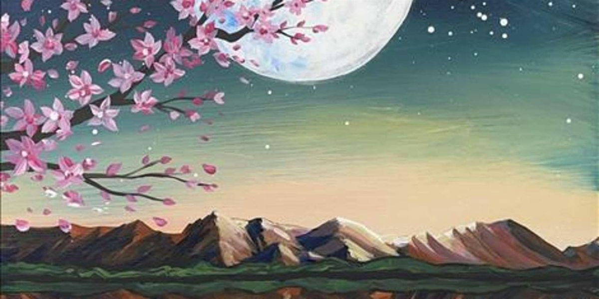 Cherry Blossom Moonrise - Paint and Sip by Classpop!\u2122