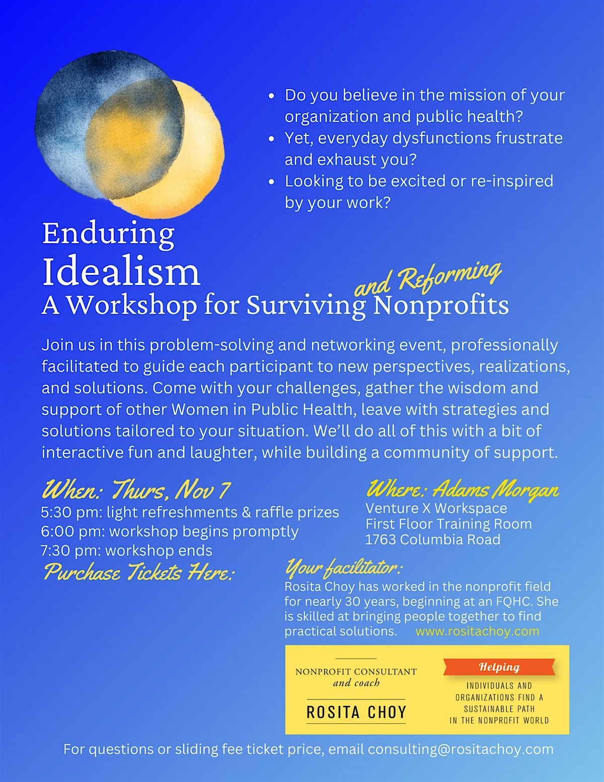 Enduring Idealism: A Workshop for Surviving Nonprofits