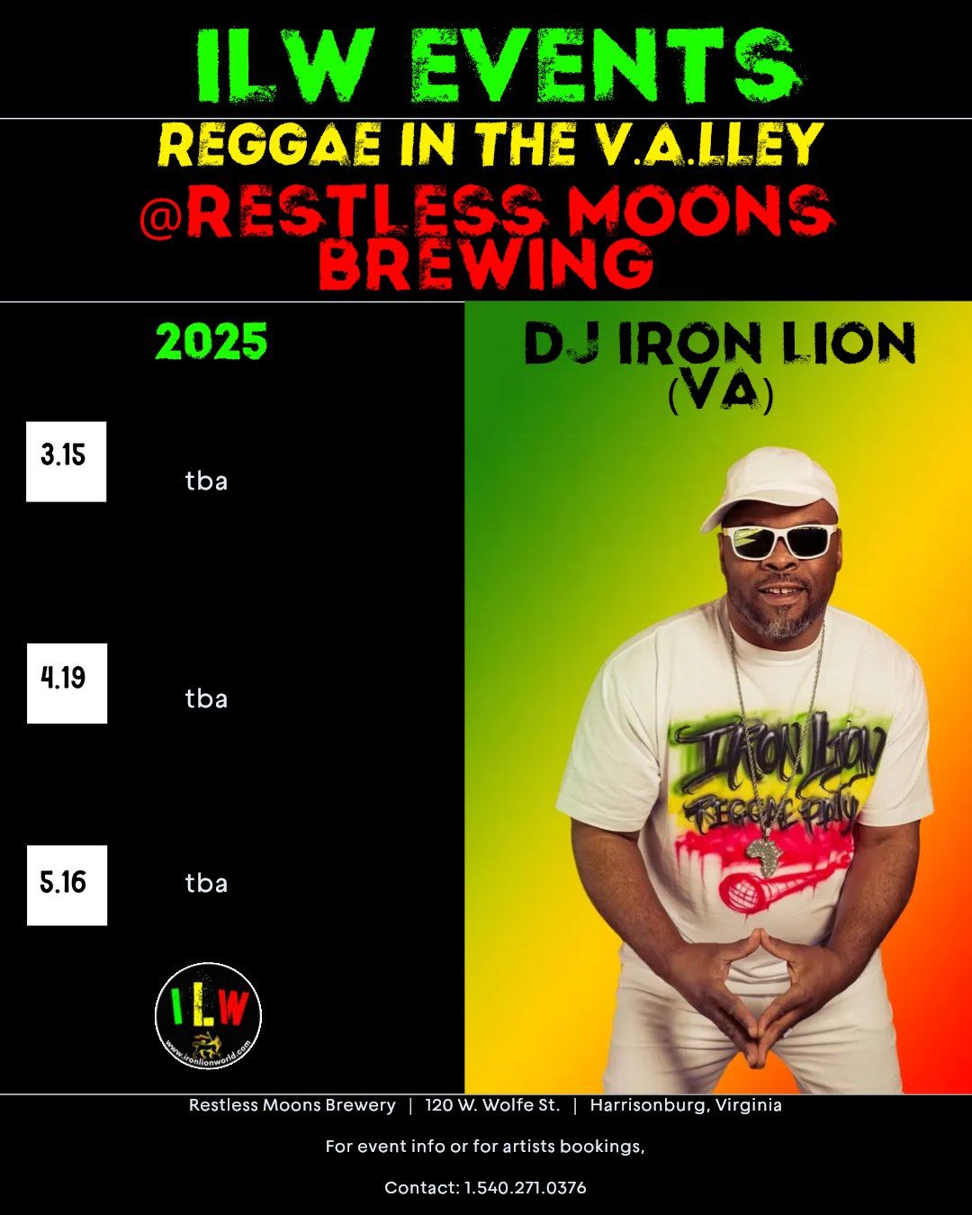 Reggae in the Valley feat. Dj iRon Lion (VA) and special guest performers tba!