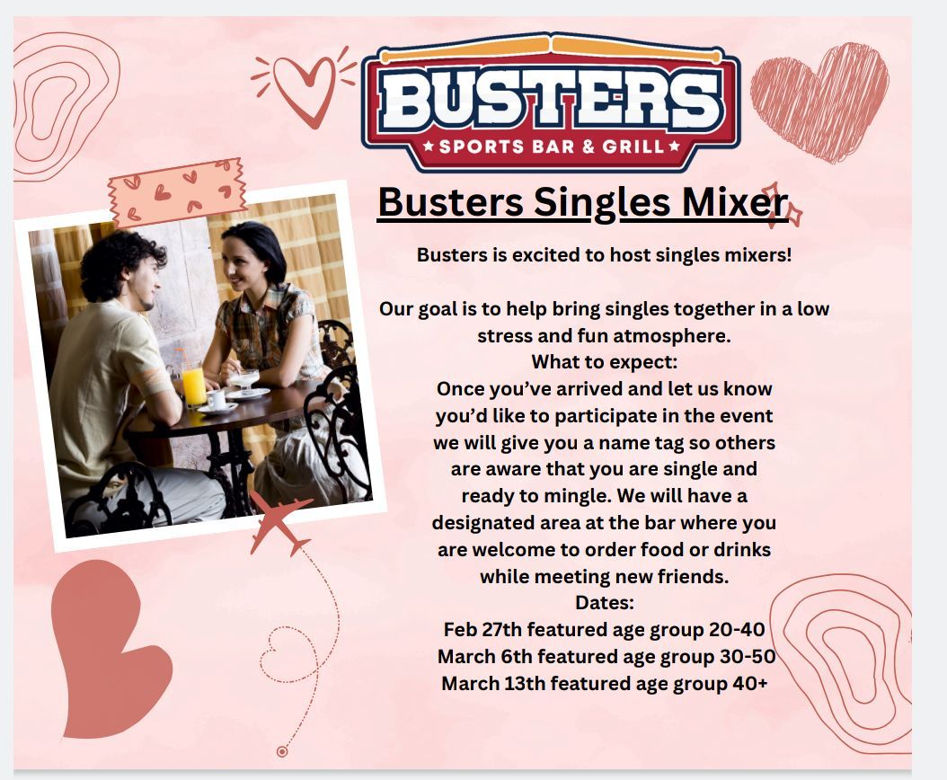 Busters Singles Mixer (featured age group 30-50)