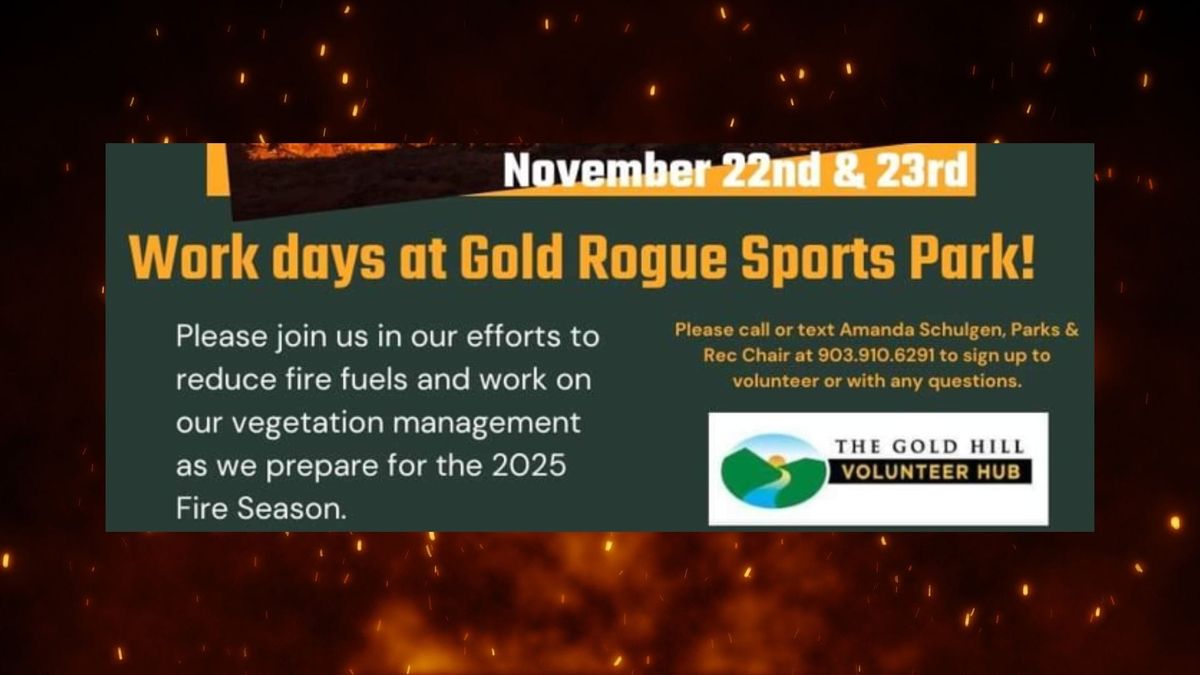 Volunteer at Gold Rogue Sports Park - Fuels Reduction