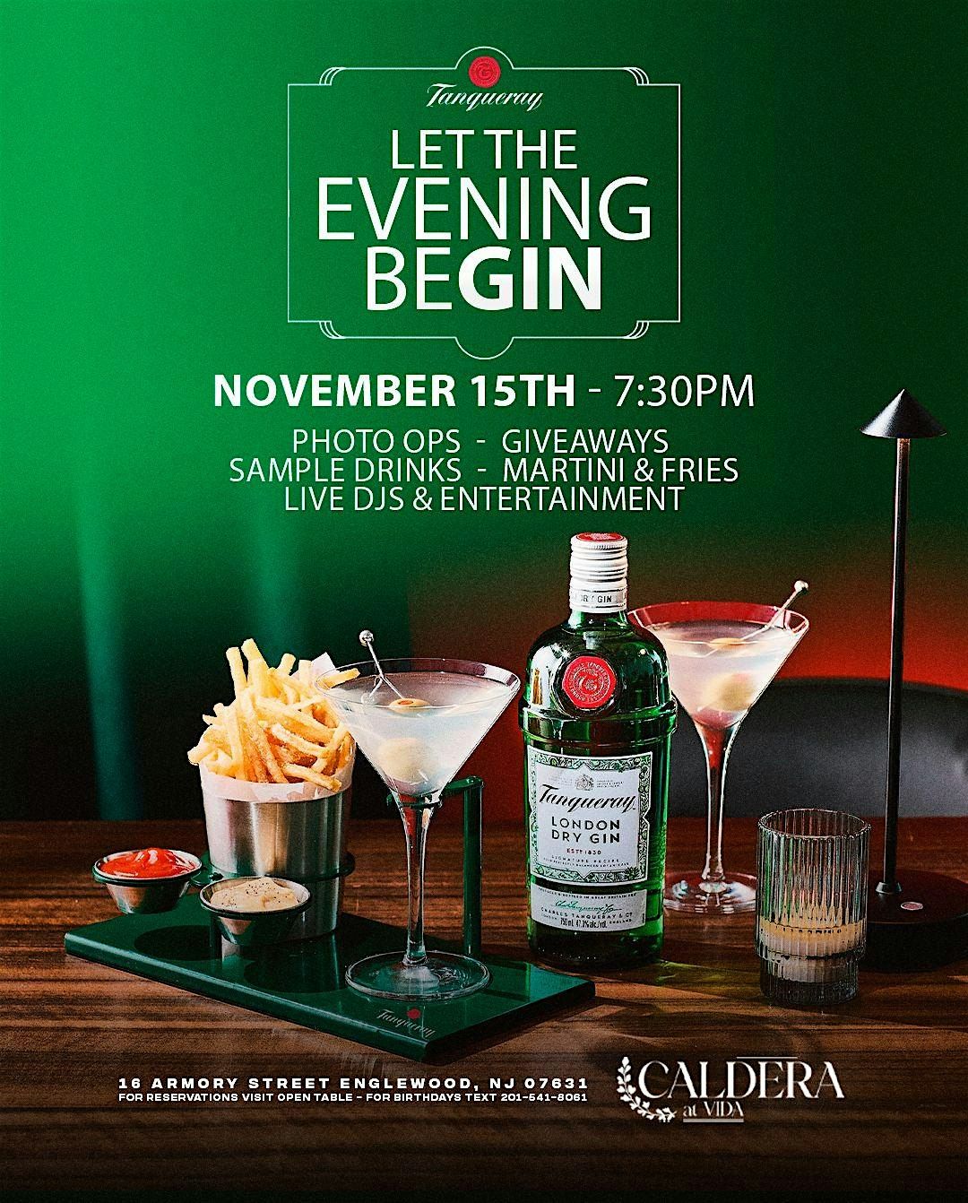 Tanqueray "let the evening beGIN"