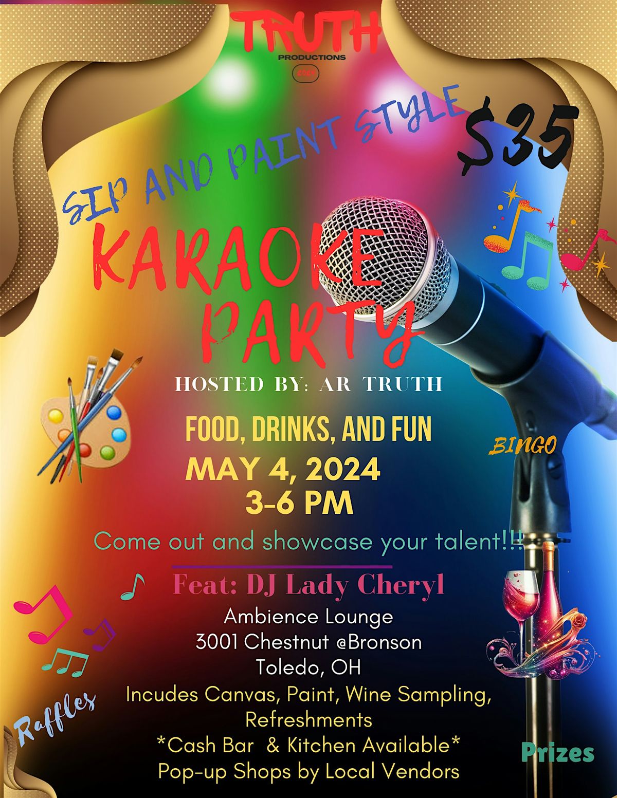 Karaoke Party: Paint & Sip Style