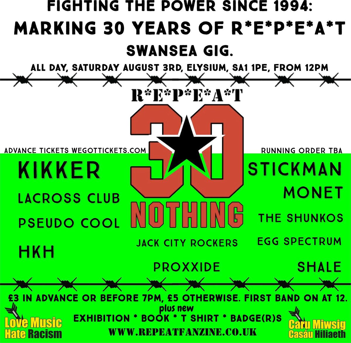 Swansea all dayer - marking 30 years of R*E*P*E*A*T