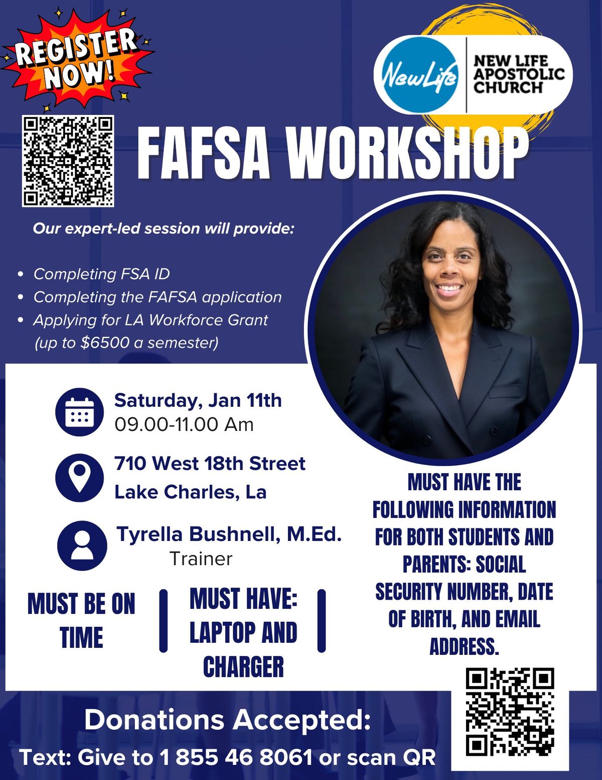 FAFSA Application and LA Workforce Grant Workshop