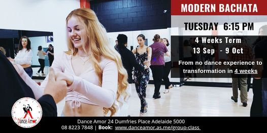 Modern Bachata Beginners Dance Class Adelaide - Tues 6:15 PM
