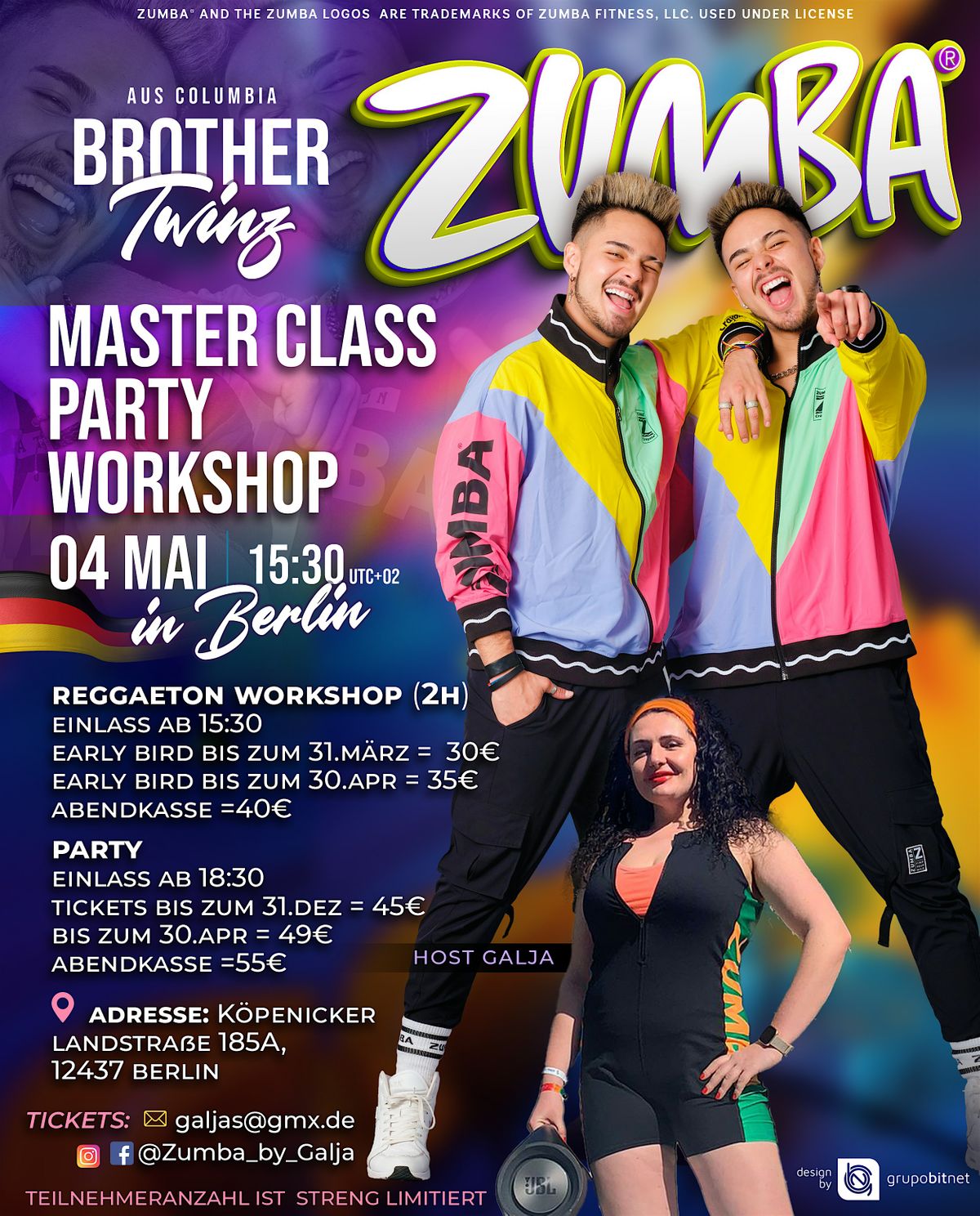 Zumba Master Class with TWINZ BROTHERS in Berlin