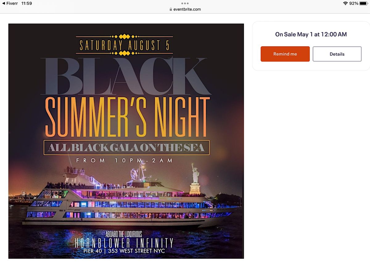 BLACK SUMMERS NIGHT aboard the HORNBLOWER INFINITY