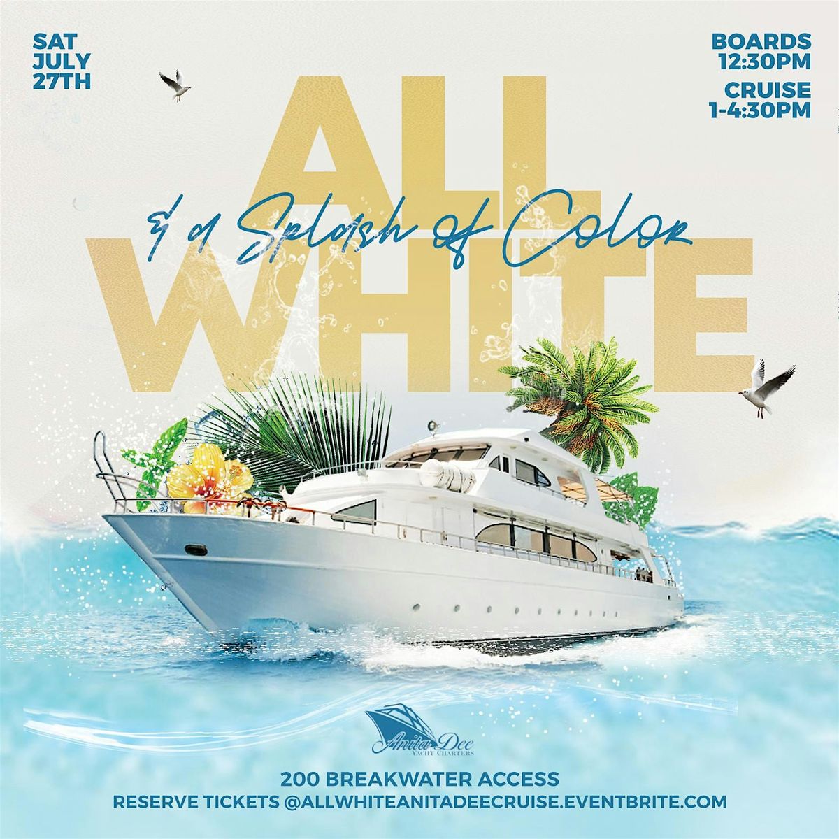 ALL WHITE WITH A SPLASH OF COLOR BOAT CRUISE