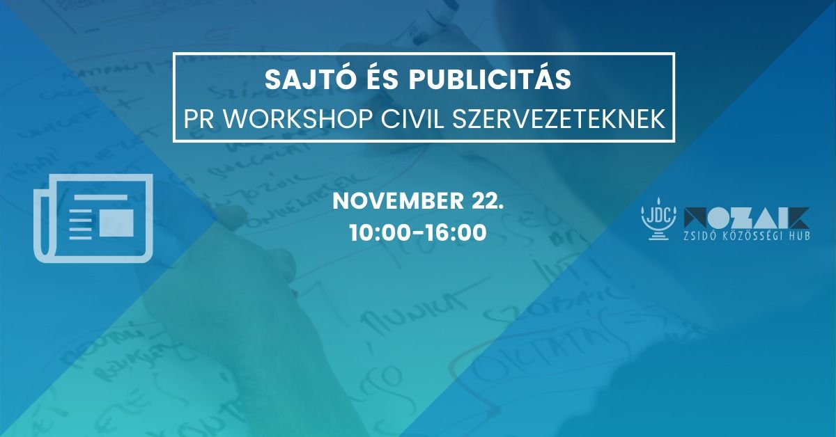 Sajt\u00f3 \u00e9s publicit\u00e1s - PR workshop civil szervezeteknek